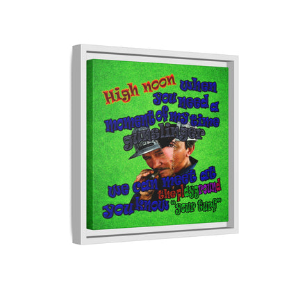 high noon - framed canvas art (green turf)
