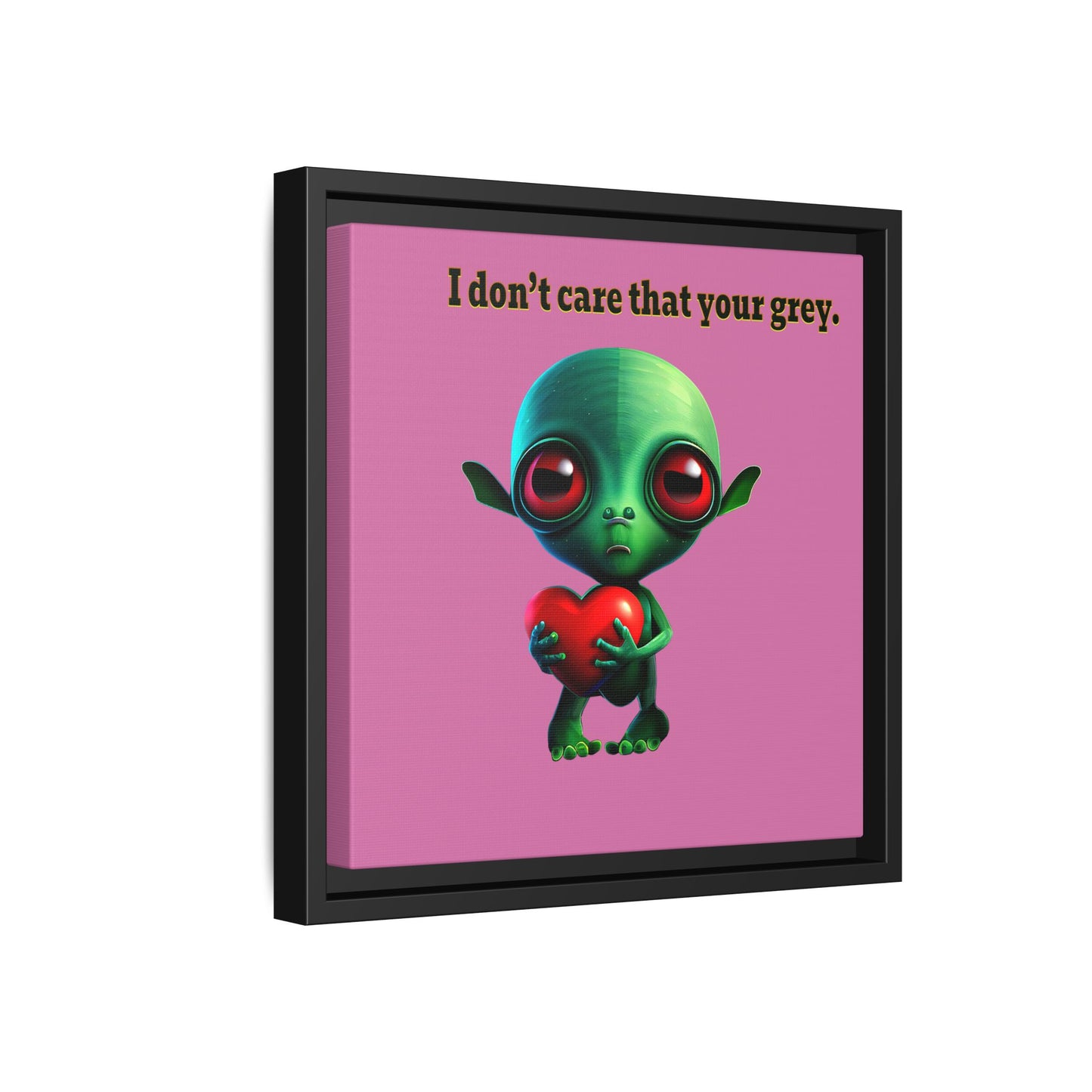 I don't care that your grey - framed canvas art (light pink)
