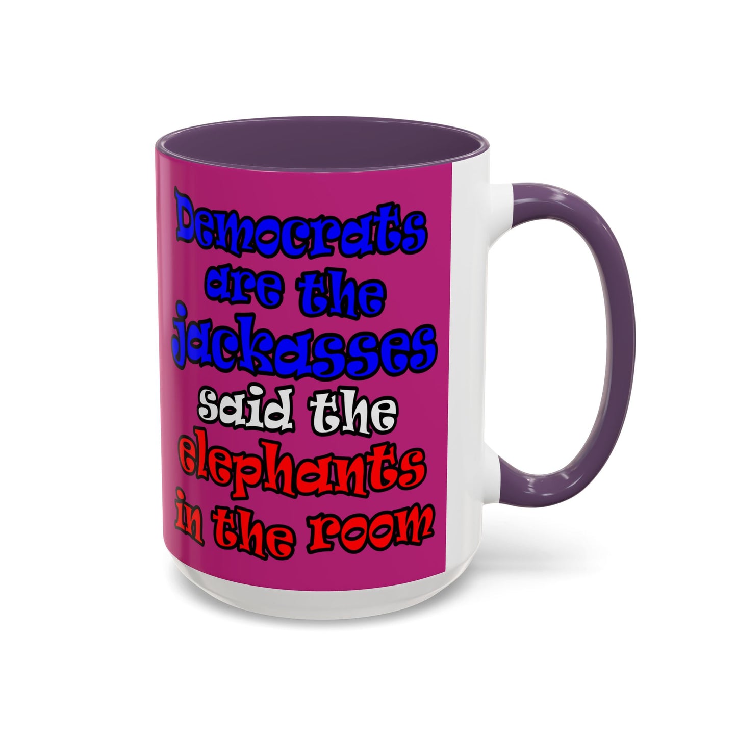 donkeys and elephants - Accent Mug (pink)