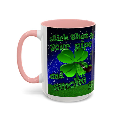 celtics logo - Accent Mug ('snoops' background)
