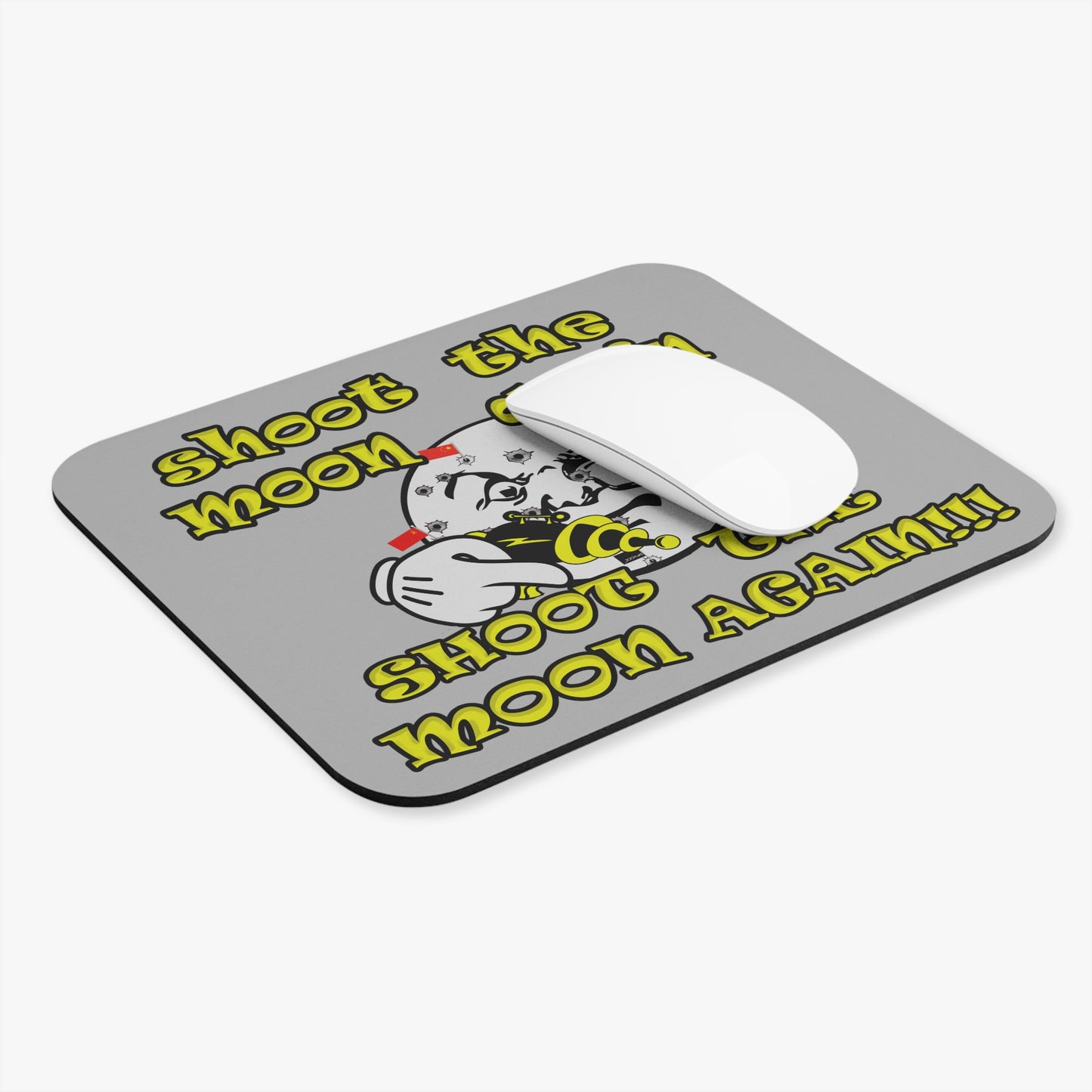 shoot the moon again - Mouse Pad (Rectangle) (light grey)