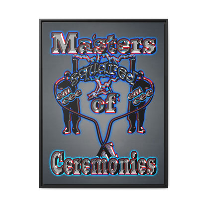 em cee squared - framed canvas art (grey-light grey)