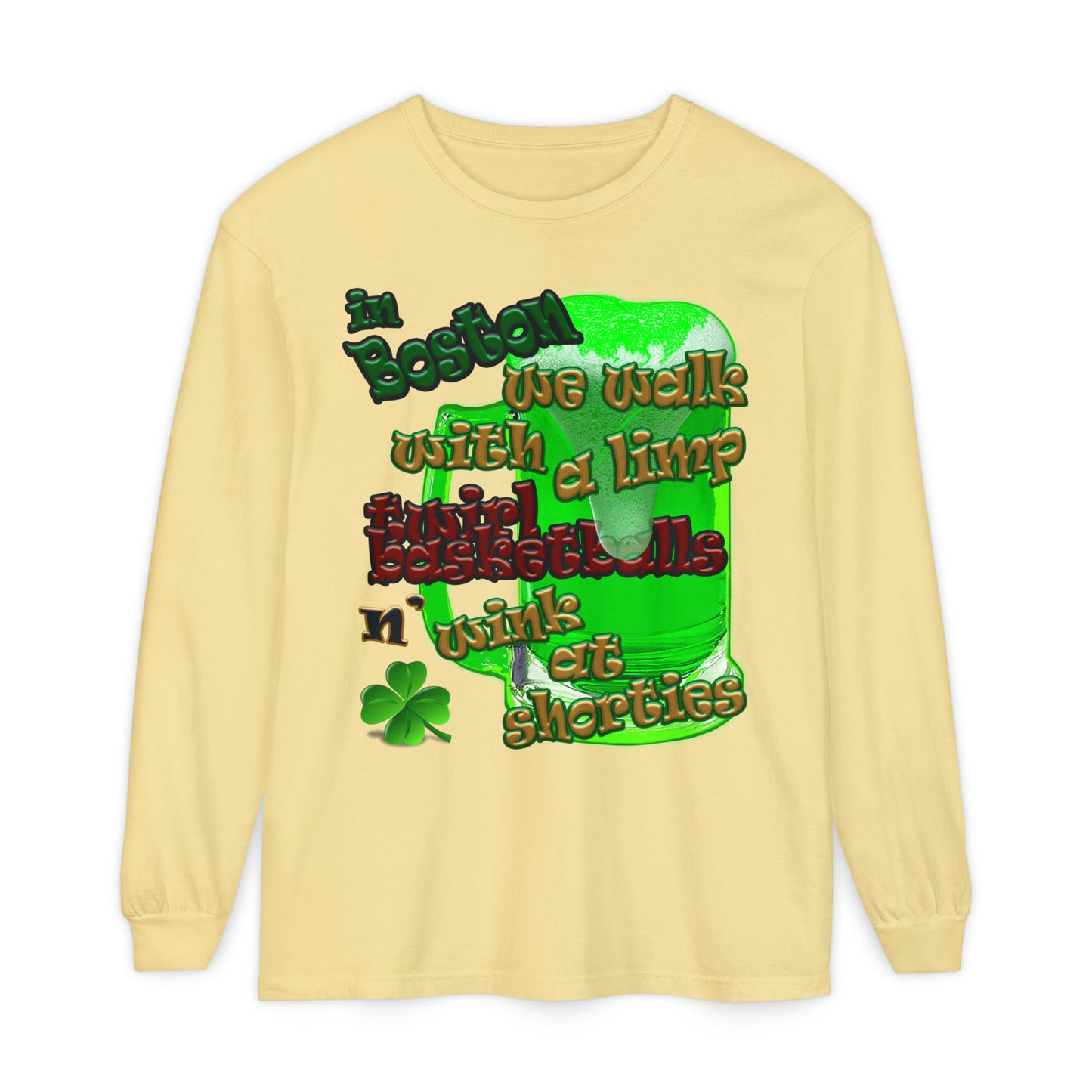 celtics logo - Unisex Garment-dyed Long Sleeve T-Shirt
