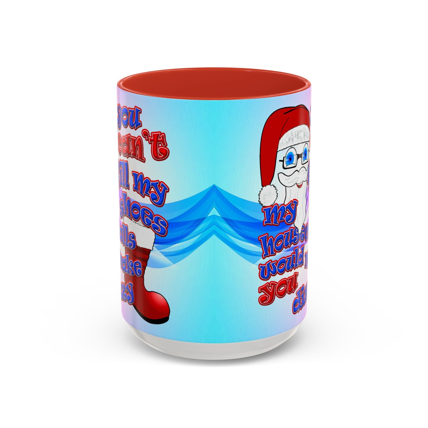 santa's shoes - Accent Mug (light blue-pink wave)