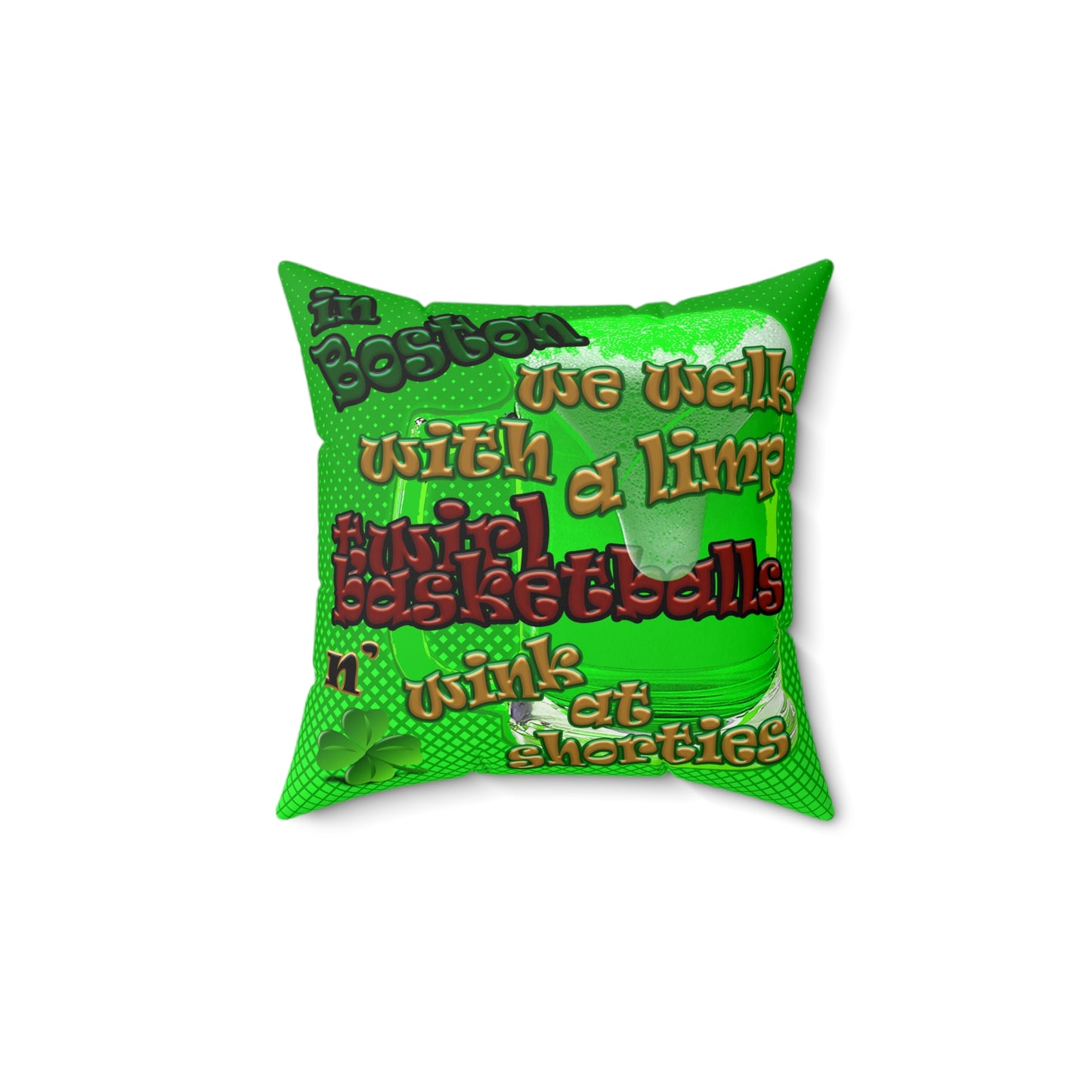 celtics logo - Spun Polyester Square Pillow - (logo green)