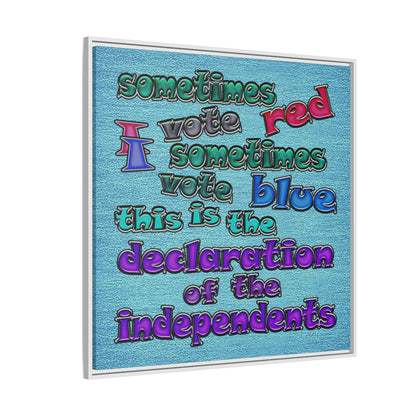 declaration of the independents - framed canvas art (faded blue)