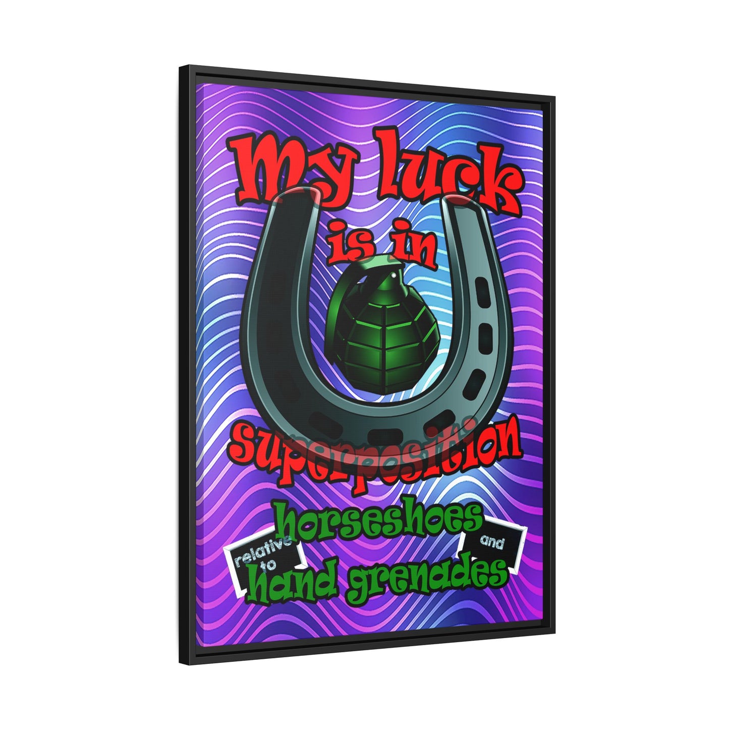 my luck - framed canvas art (purple wave)