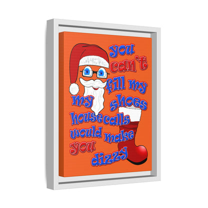 santa's shoes - framed canvas art (orange)