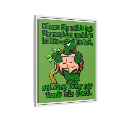 turtle race - framed canvas art (green)