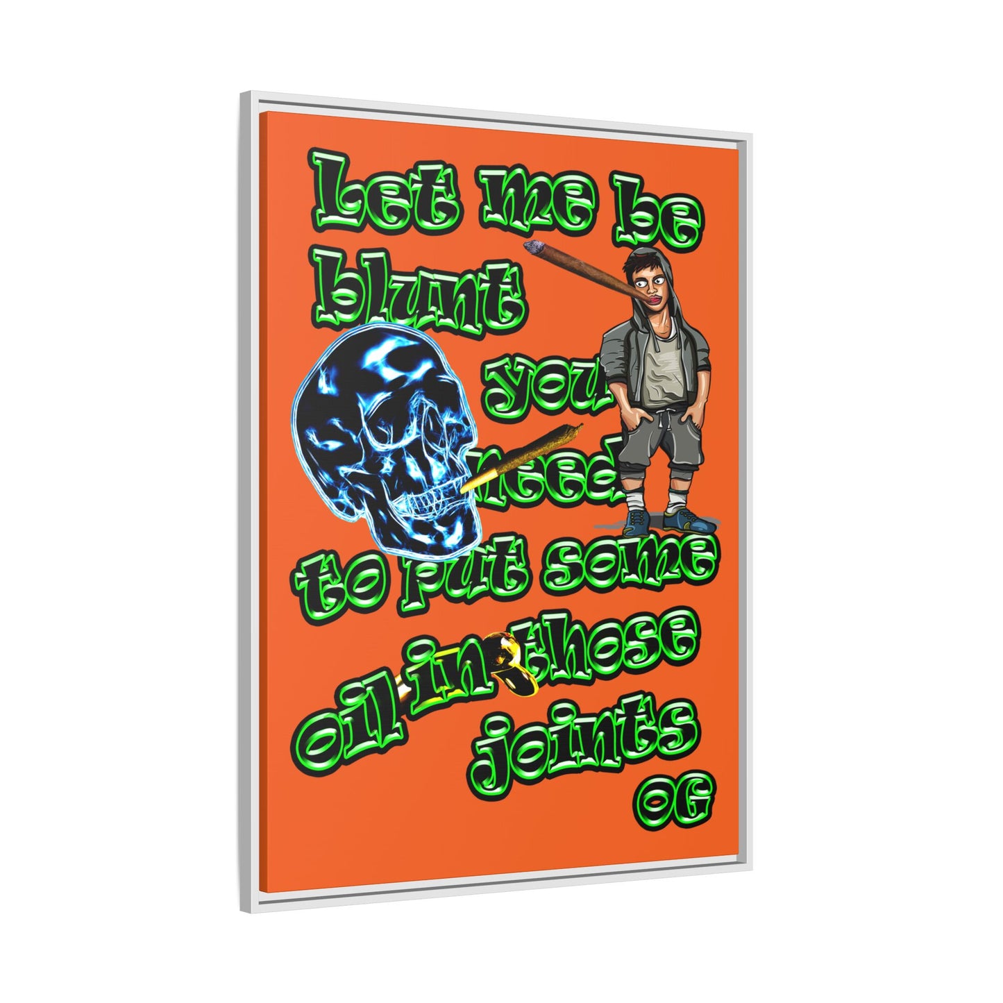 og - framed canvas art (orange)