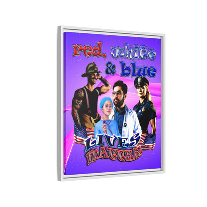 rw&b lives matter - framed canvas art (purple-pink wave)