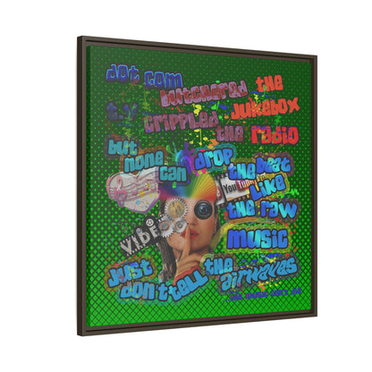drop the beat - framed canvas art (logo green)