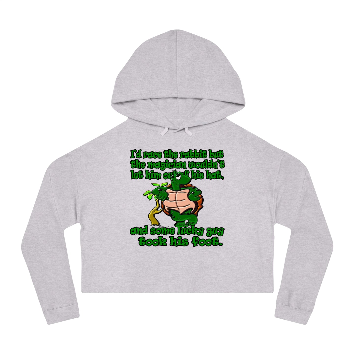 turtle race - Women’s Cropped Hooded Sweatshirt