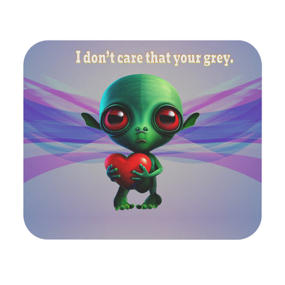 I don't care that your grey - Mouse Pad (Rectangle) (light blue-pink wave)