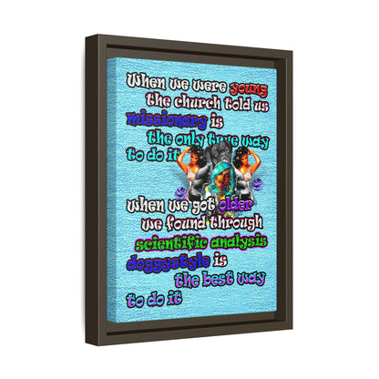 doggystyle - framed canvas art (faded blue)