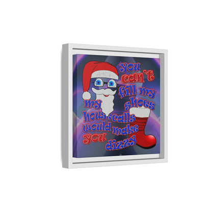 santa's shoes - framed canvas art (grey-pink wave)
