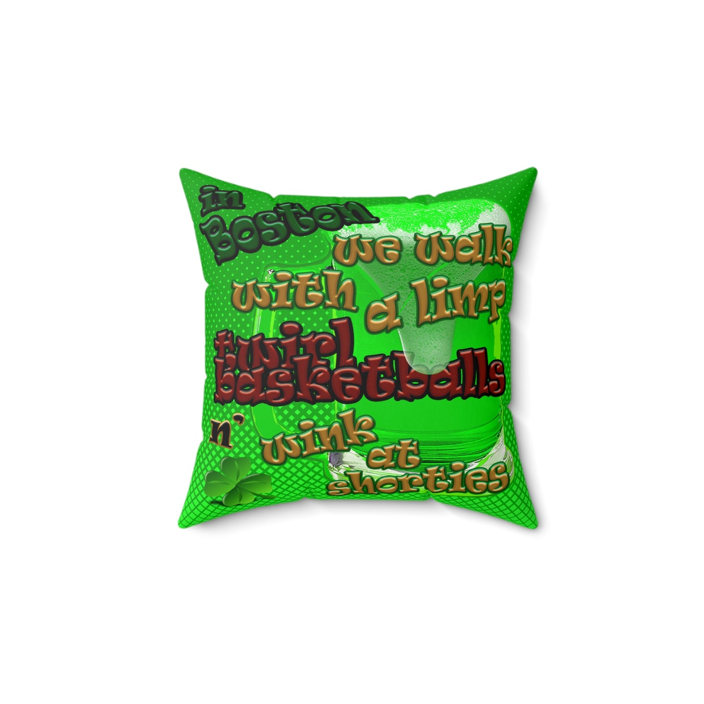 celtics logo - Faux Suede Square Pillow - (logo green)