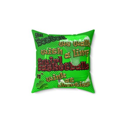 celtics logo - Faux Suede Square Pillow - (logo green)