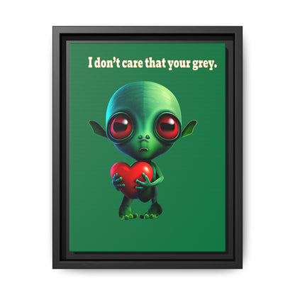 I don't care that your grey - framed canvas art (dark green)