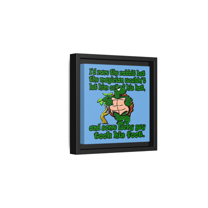 turtle race - framed canvas art (light blue)