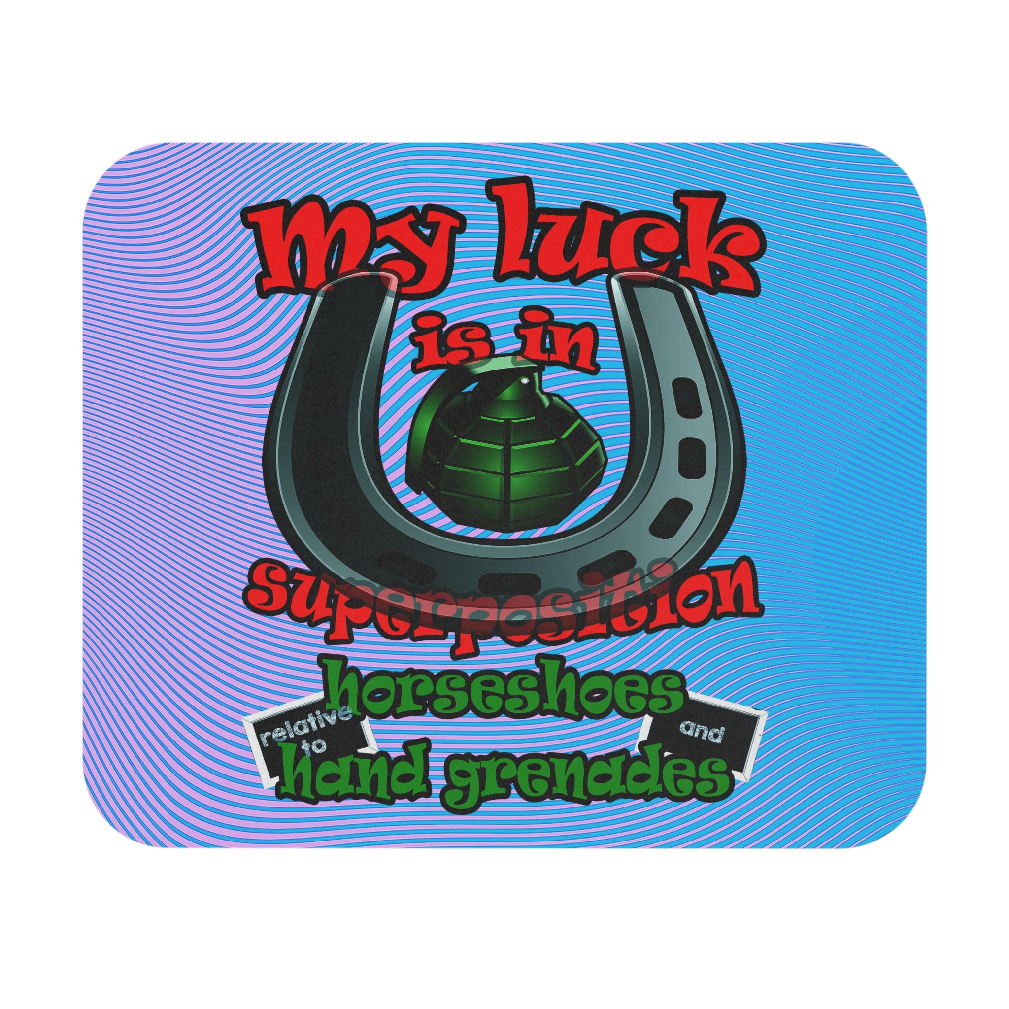 my luck - Mouse Pad (Rectangle) (light blue-purple wave)