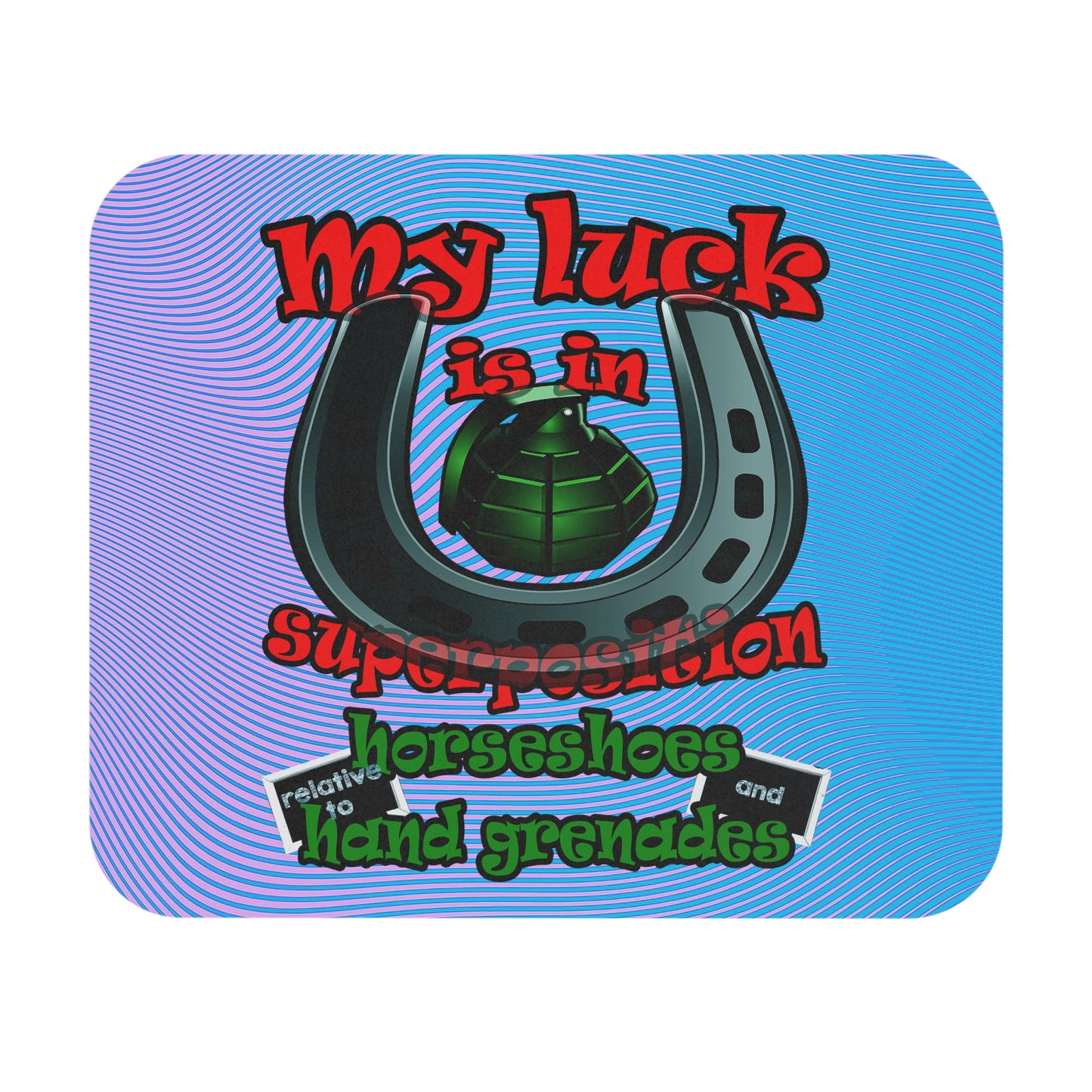 my luck - Mouse Pad (Rectangle) (light blue-purple wave)