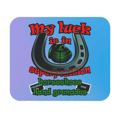 my luck - Mouse Pad (Rectangle) (light blue-purple wave)