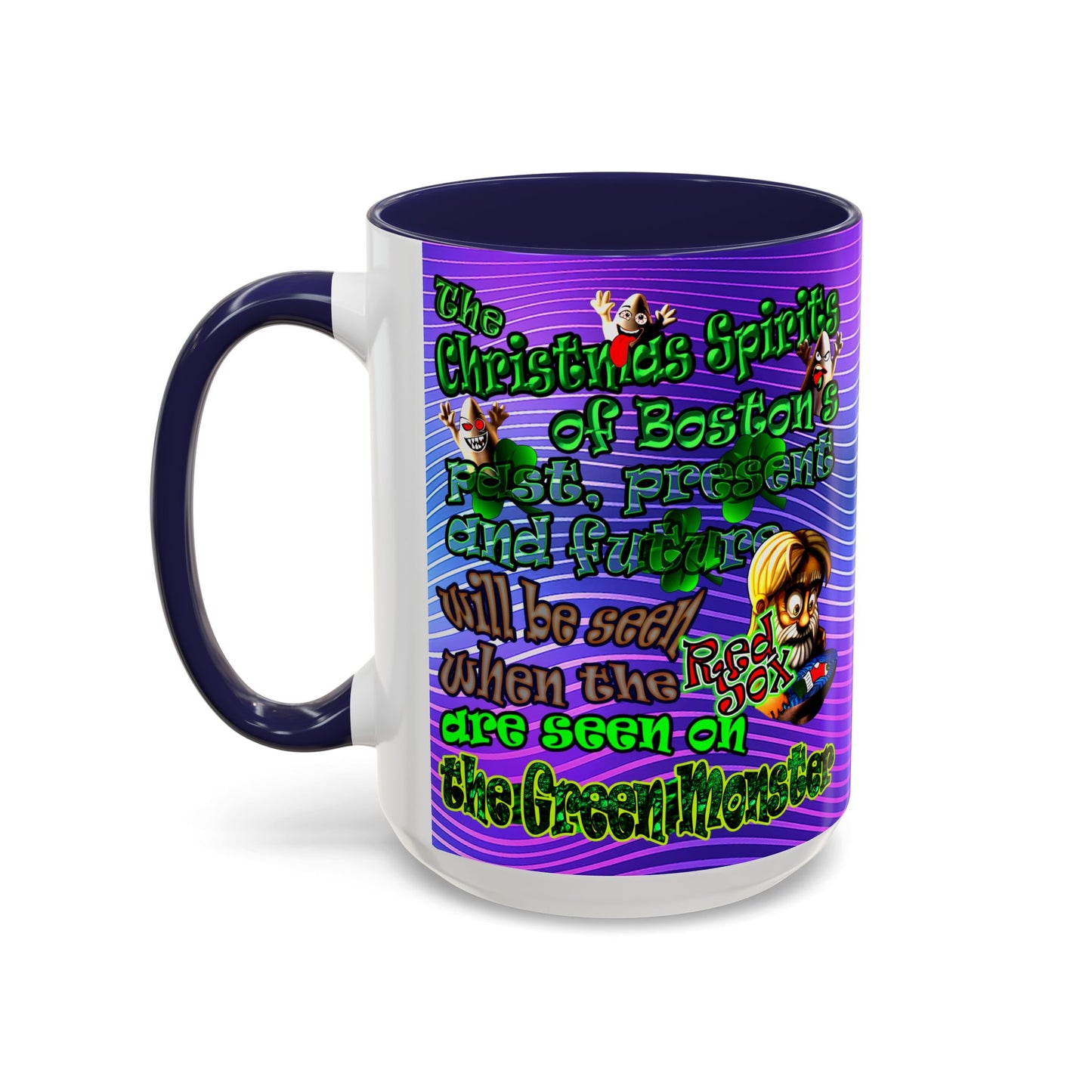 christmas spirits of boston - Accent Mug (purple wave)