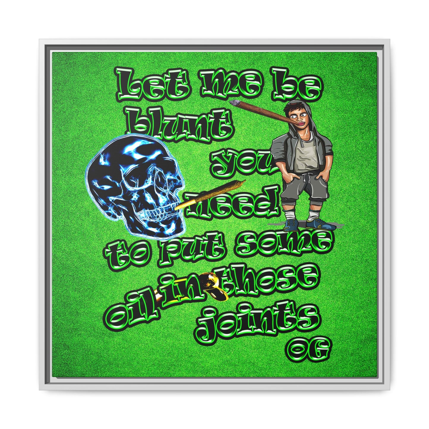 og - framed canvas art (green turf)