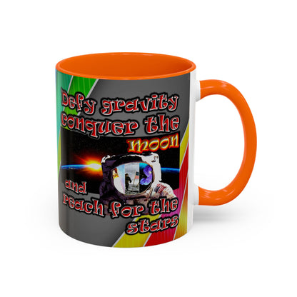 defy conquer reach - Accent Mug (rainbow split)