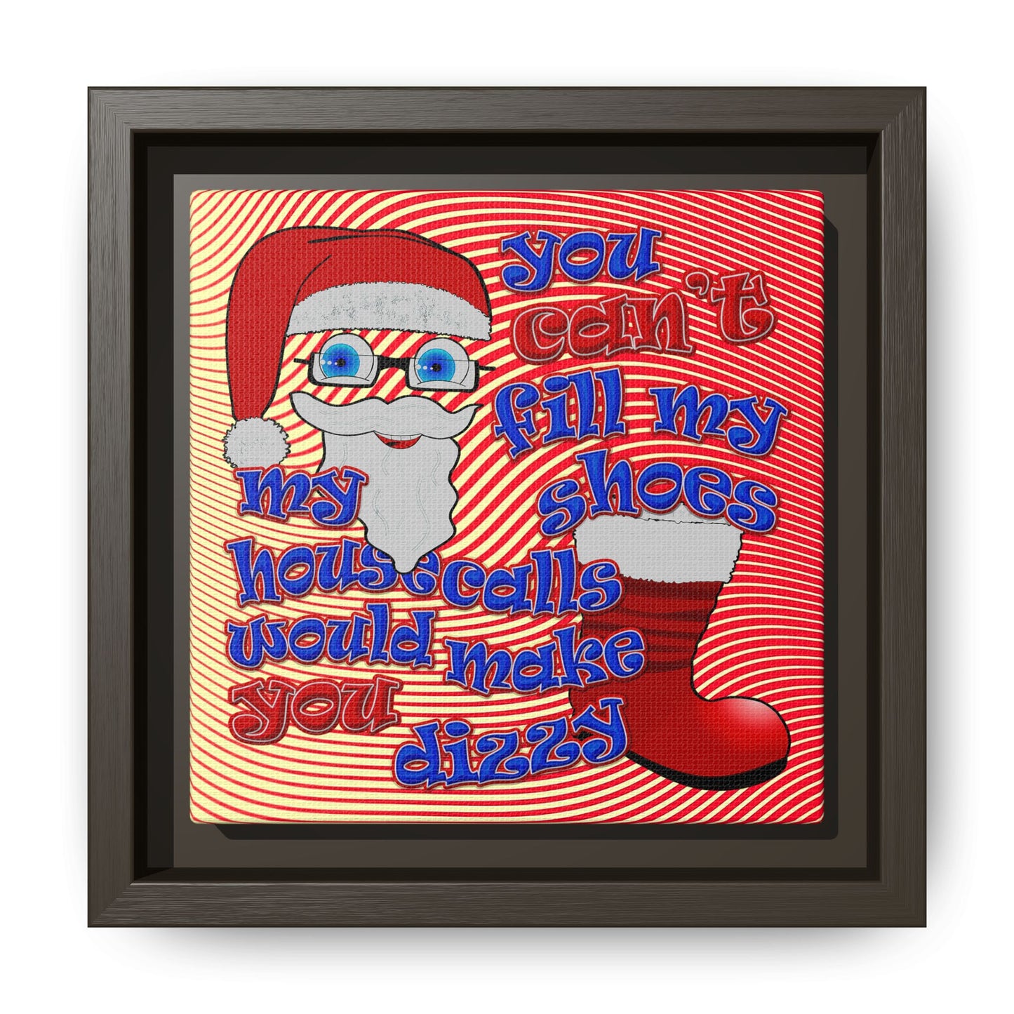 santa's shoes - framed canvas art (yellow-orange wave)