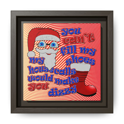 santa's shoes - framed canvas art (yellow-orange wave)