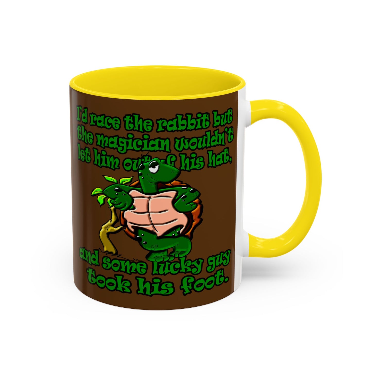 turtle race - Accent Mug (brown)