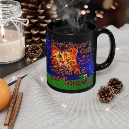 schrodinger's cat - Black Mug ('snoops' background)