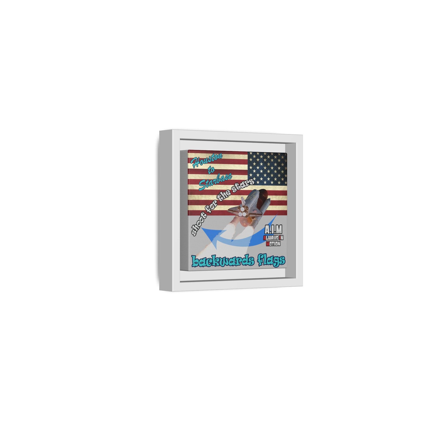 shoot for the stars - framed canvas art (light grey)
