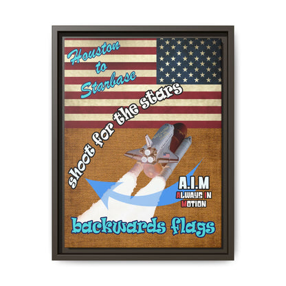 shoot for the stars - framed canvas art (brown papyrus)