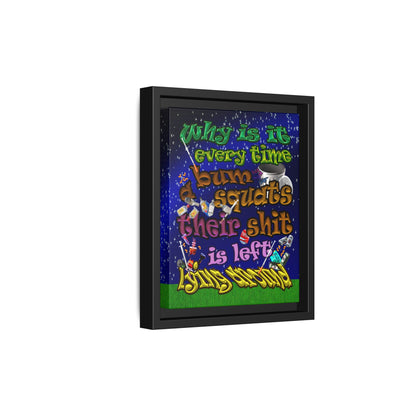the bum's shit - framed canvas art ('snoops' background)