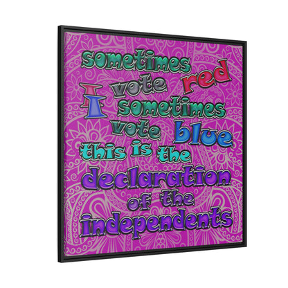 declaration of the independents - framed canvas art (pink swirl)