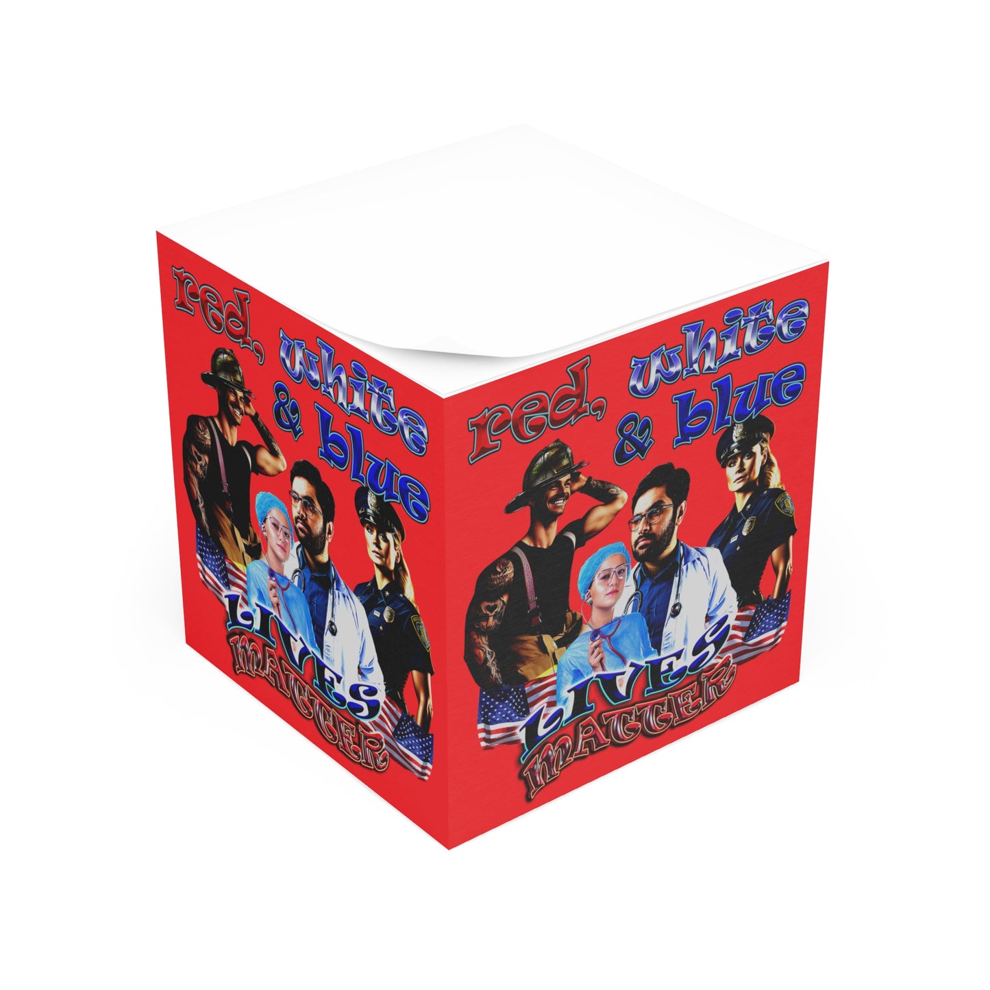 rw&b lives matter - note cube (red)