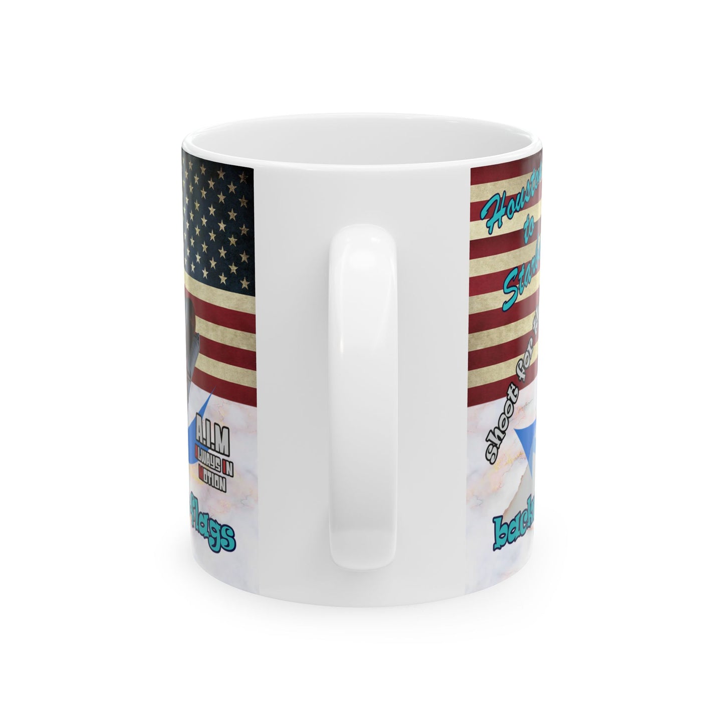shoot for the stars - White Mug (white marble)