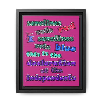 declaration of the independents - framed canvas art (pink)