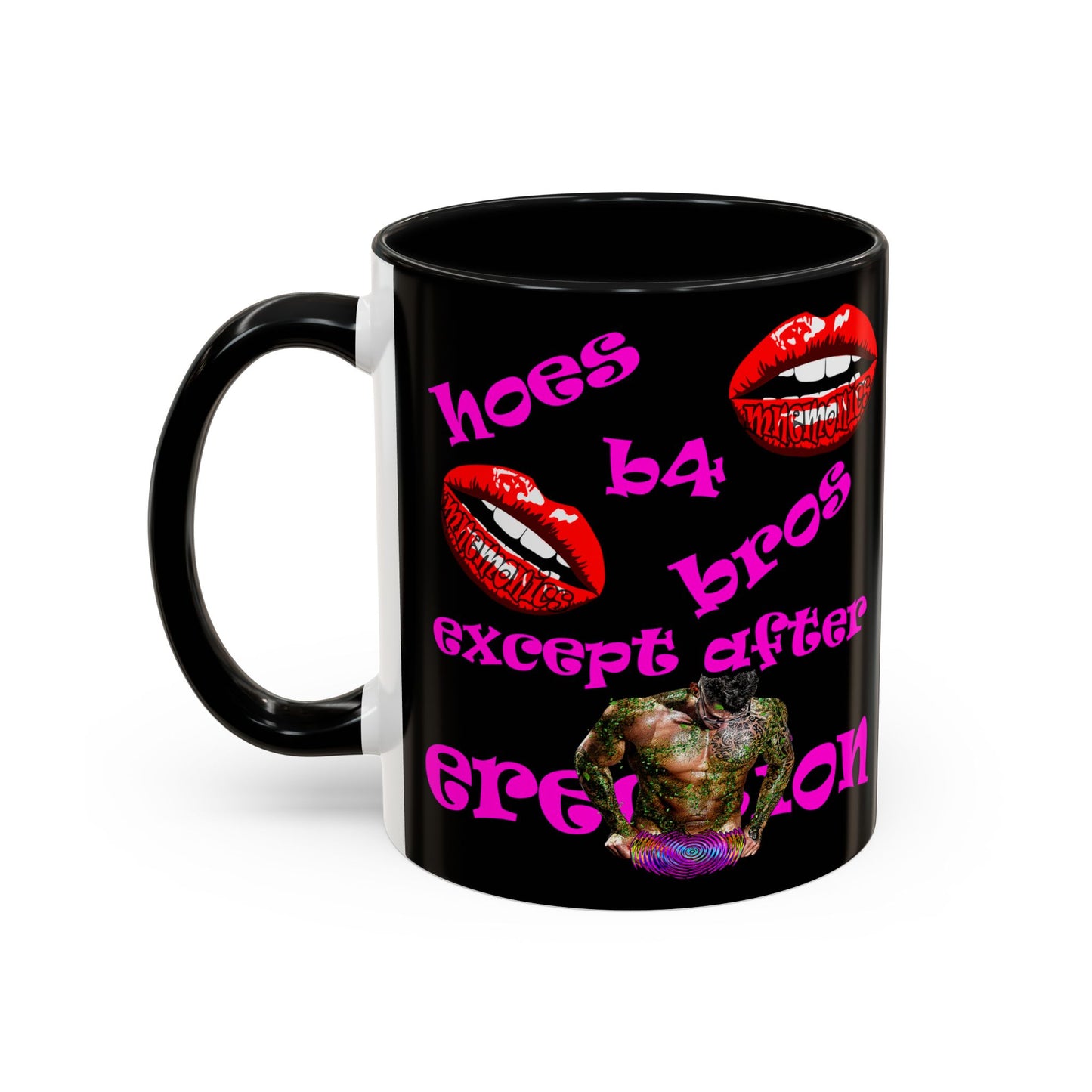 hoes b4 bros - Accent Mug (black)