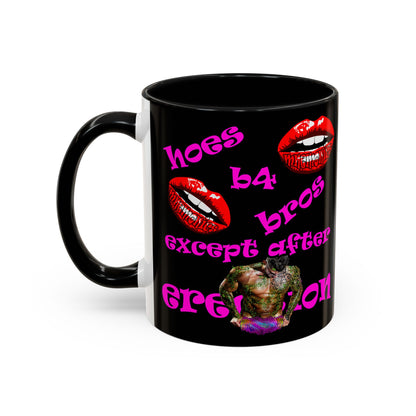 hoes b4 bros - Accent Mug (black)