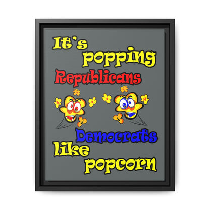 popping like popcorn - framed canvas art (dark grey)
