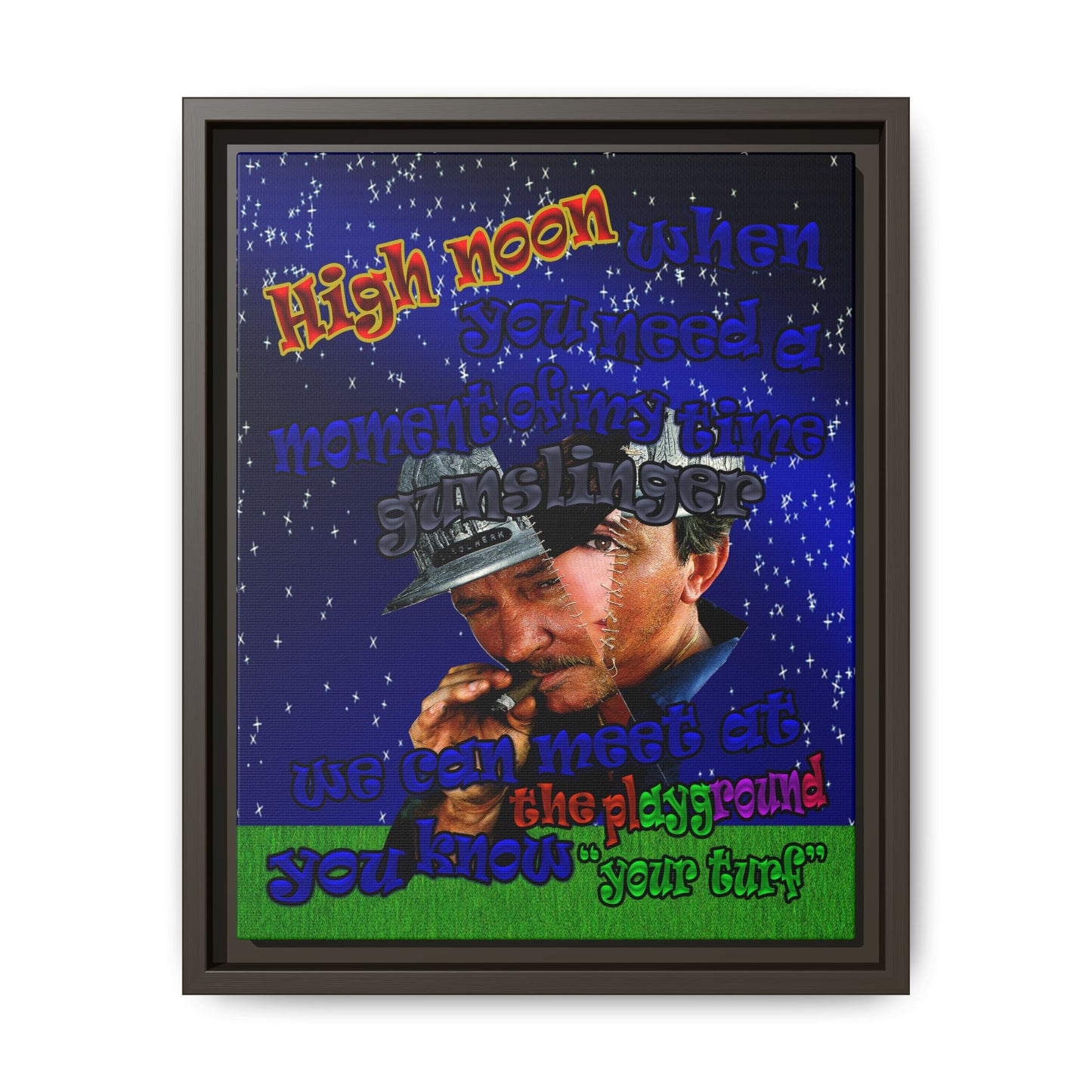 high noon - framed canvas art ('snoops' background)