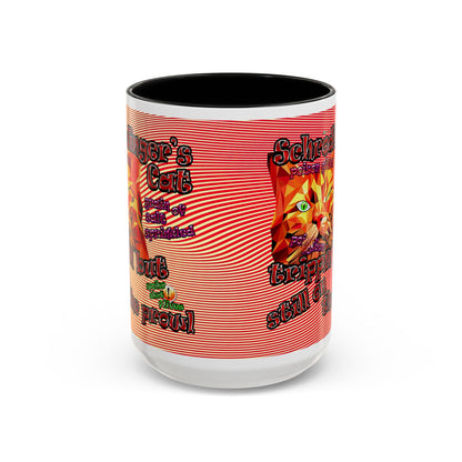 schrodinger's cat - Accent Mug (yellow-orange wave)