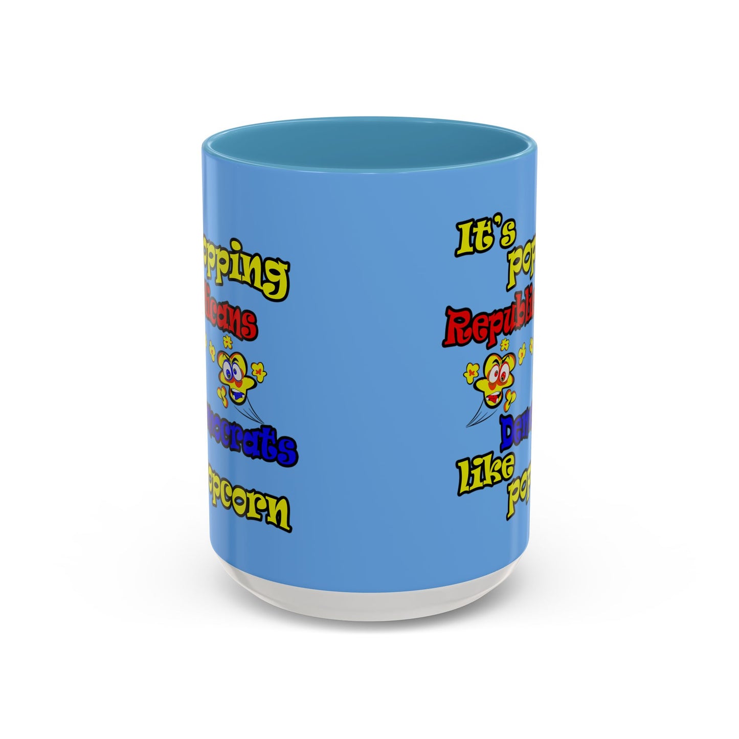 popping like popcorn - Accent Mug (light blue)