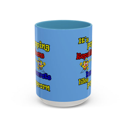 popping like popcorn - Accent Mug (light blue)