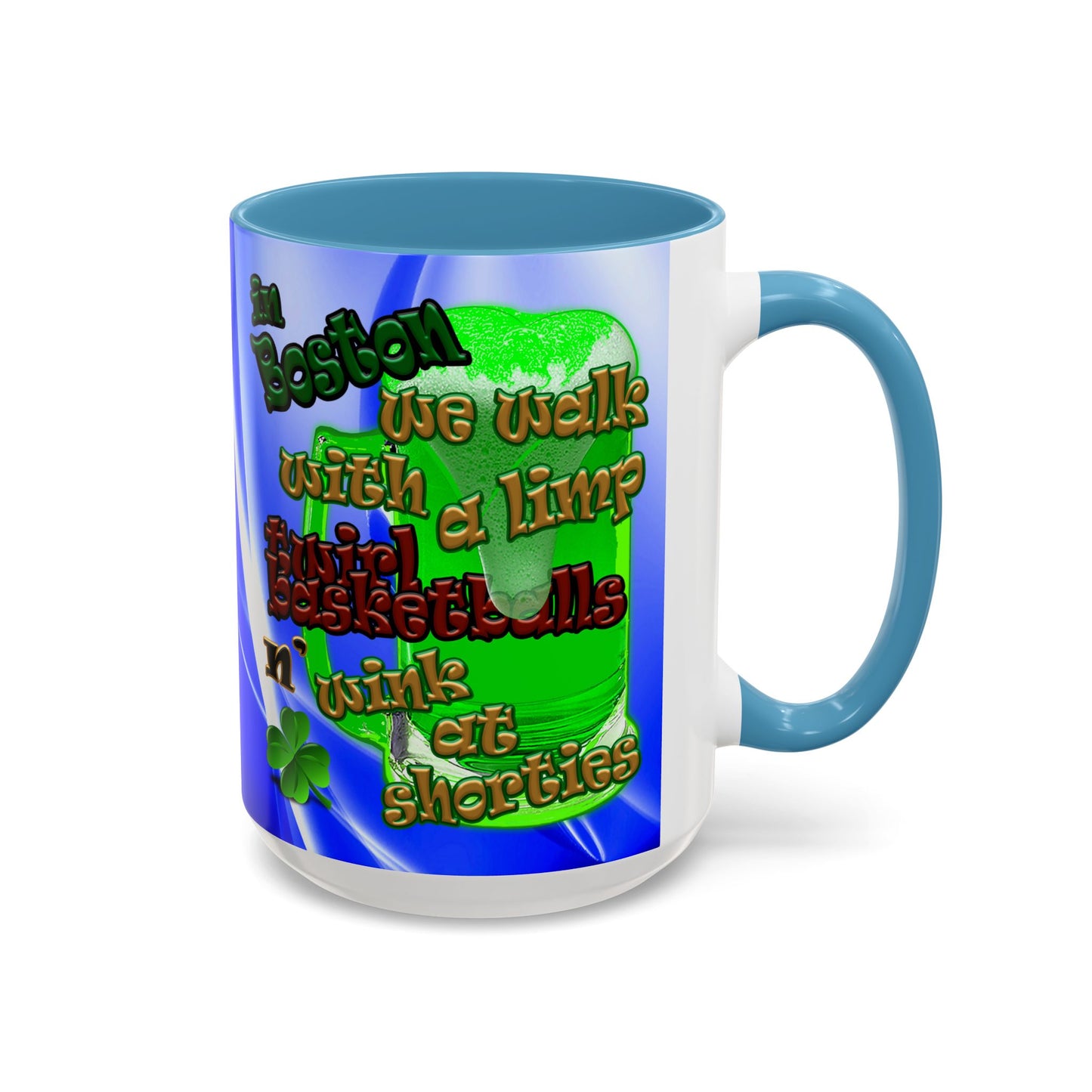 celtics logo - Accent Mug (blue-white wave)