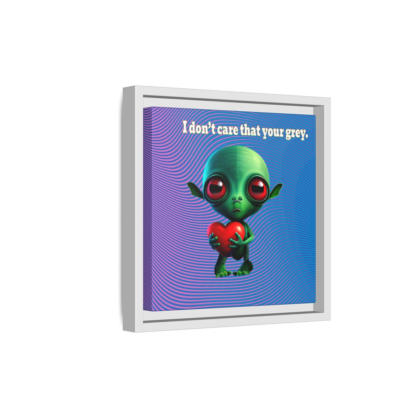 I don't care that your grey - framed canvas art (light blue-purple wave)